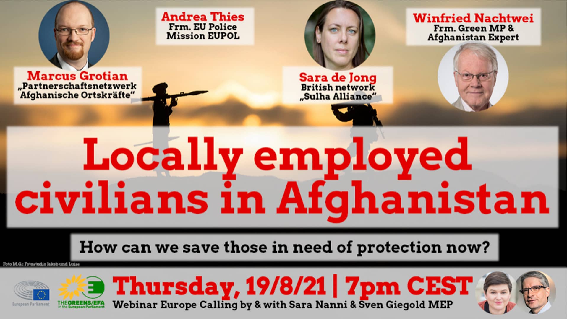 Marcus Grotian and Dr Sara de Jong are invited to speak at the at the online event ‘Europe Calling: “Locally Employed Civilians in Afghanistan in 2021.