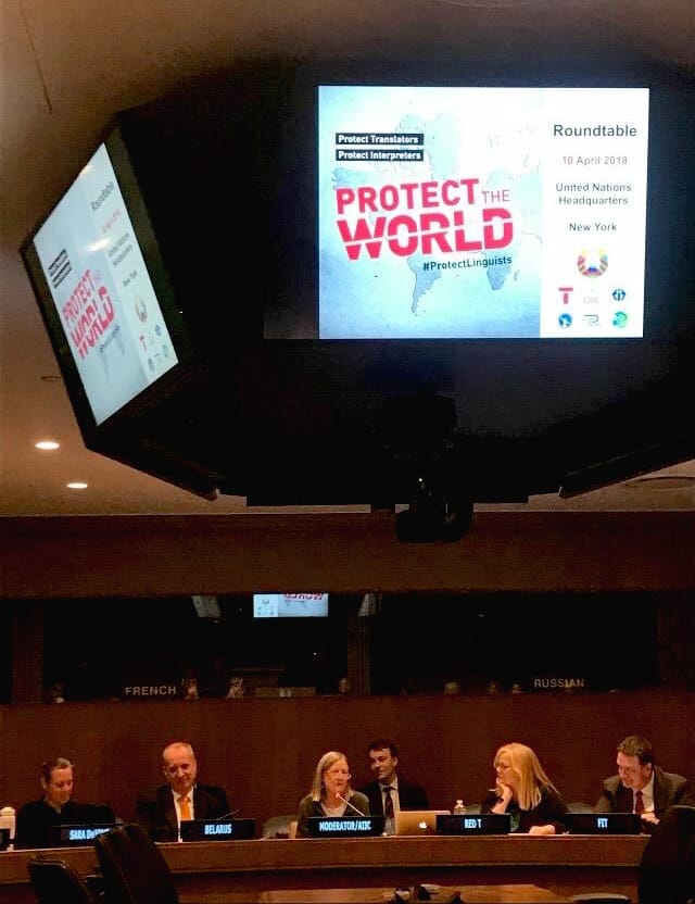 The United Nations #ProtectLinguists Roundtable in New York in 2018
